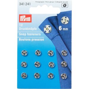 Annähdruckknöpfe silber 6 mm