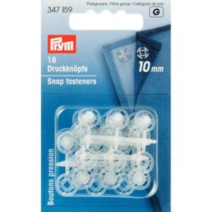 Annähdruckknöpfe transparent 10 mm