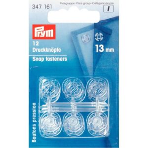 Annähdruckknöpfe transparent 13 mm