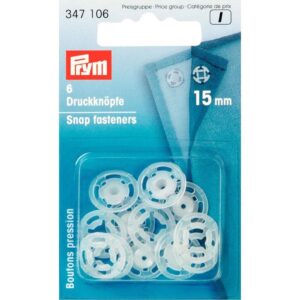 Annähdruckknöpfe transparent 15 mm