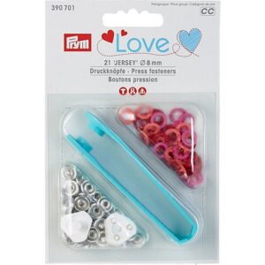 Druckknöpfe Jersey Love Rot Pink Mix 8 mm