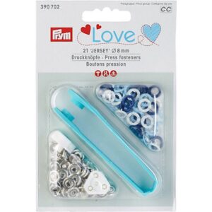 Drucknöpfe Jersey Love Blau Mix 8 mm