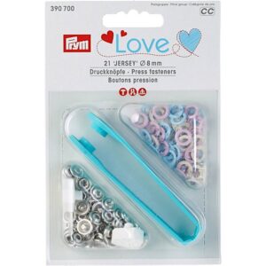 Drucknöpfe Jersey Love Rosa Hellblau Mix 8 mm
