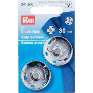 Annähdruckknöpfe silber 30 mm