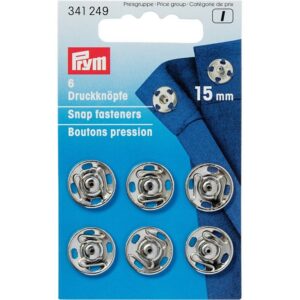 Annähdruckknöpfe silber 15 mm