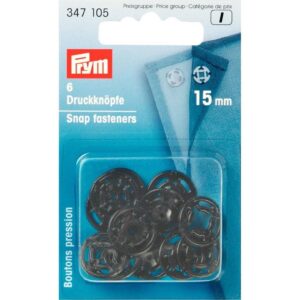 Annähdruckknöpfe schwarz 15 mm
