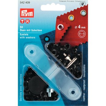 Ösen mit Scheiben schwarz 4mm