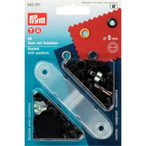 Ösen mit Scheiben schwarz 5 mm