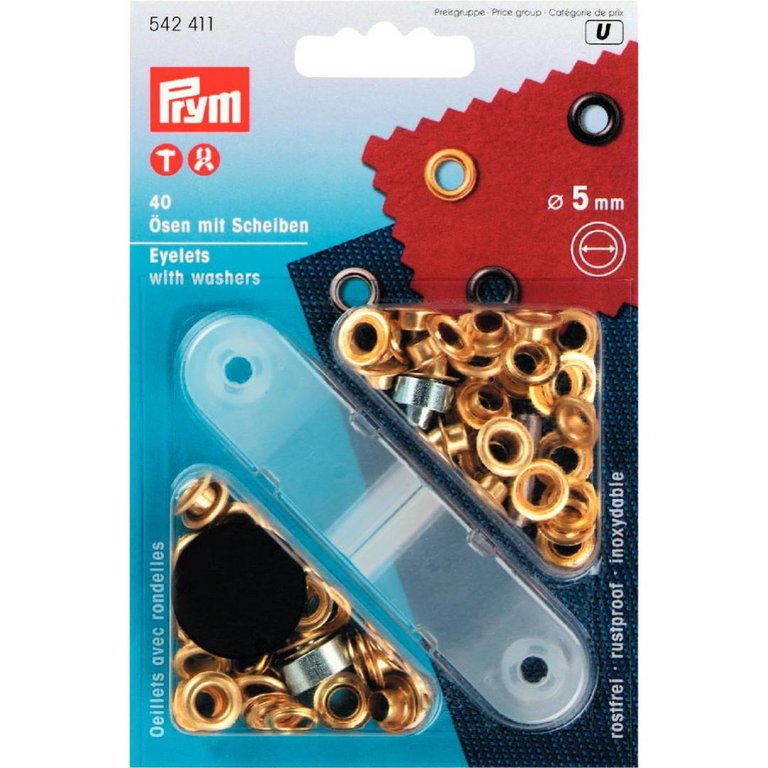 Ösen und Scheiben gold 5 mm