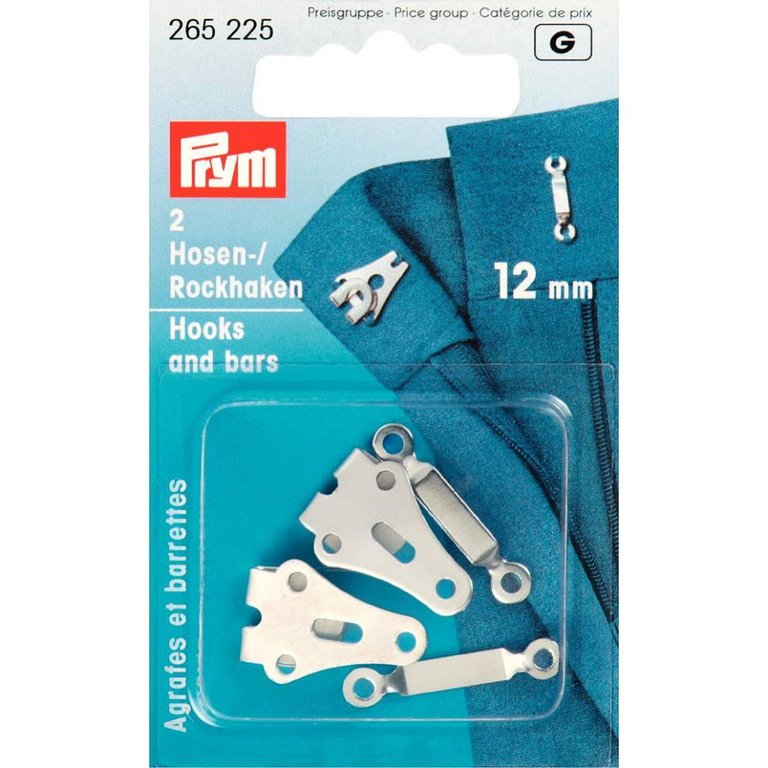 Hosen und Rockhaken 12 mm silber